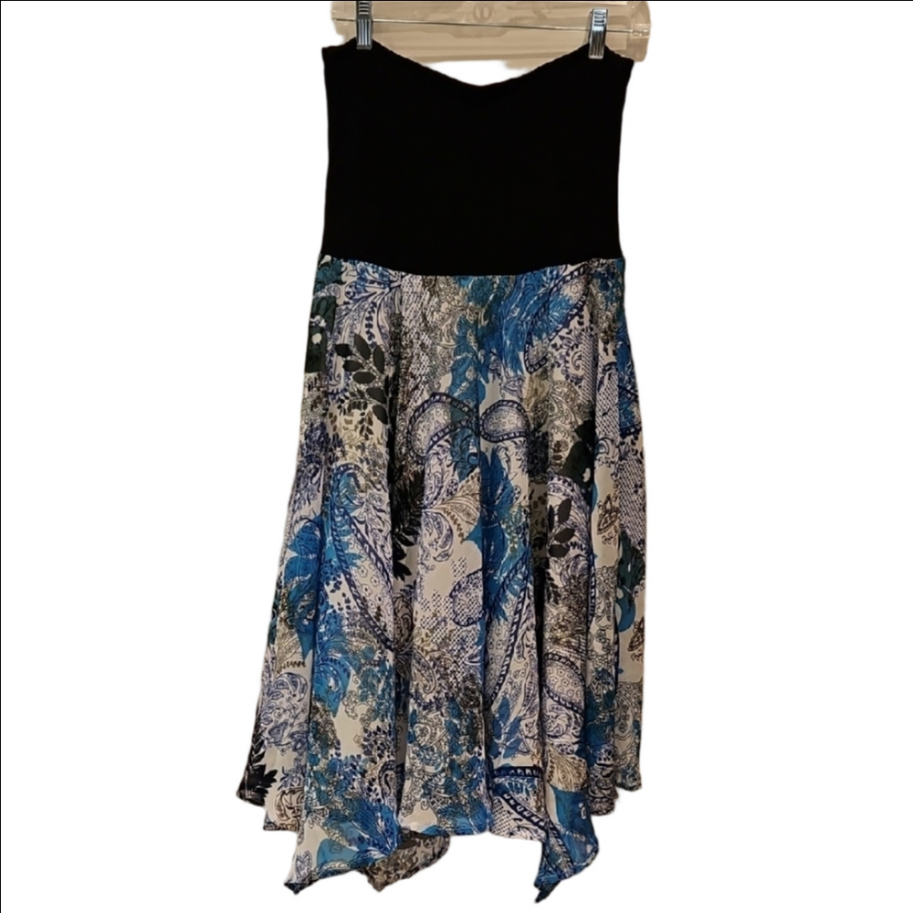 LAPIS Skirt Black Waist Band Stretchy Sheer Flowy Black White